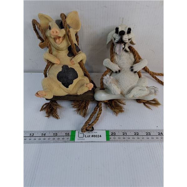 (2) 2002 Under the Sun Resin Figurines from Boyds Bears & Friends Collection