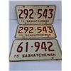Image 2 : (6) Saskatchewan License Plates-1940,1975 and 1984 Sticker