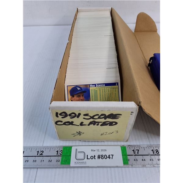 Box of 1991 Score Baseball Collated Cards