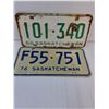 Image 3 : Vintage Pair of 1978 Yukon License Plates,(3) Saskatchewan and Riders Decor Plate