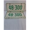 Image 2 : (2) Pairs of Saskatchewan License Plates and (2) Singles