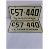 Image 3 : (2) Pairs of Saskatchewan License Plates and (2) Singles