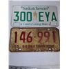 Image 4 : (2) Pairs of Saskatchewan License Plates and (2) Singles