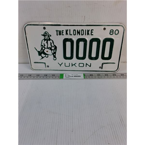 (1) 1980 Sample Plate The Klondike Yukon License Plate