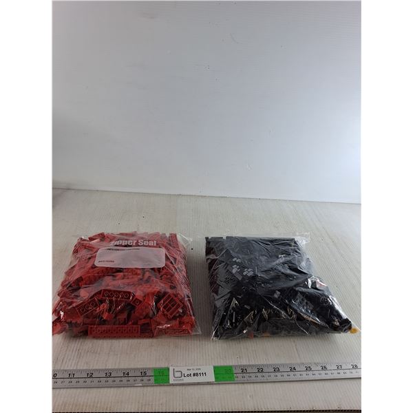 (2) Bags Of Assorted Red & Black Lego Pieces
