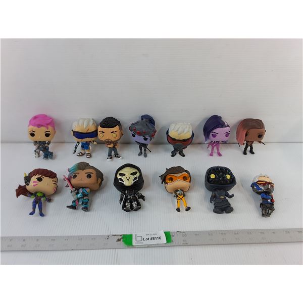 (13) Mostly Funko Pop Overwatch Figurines