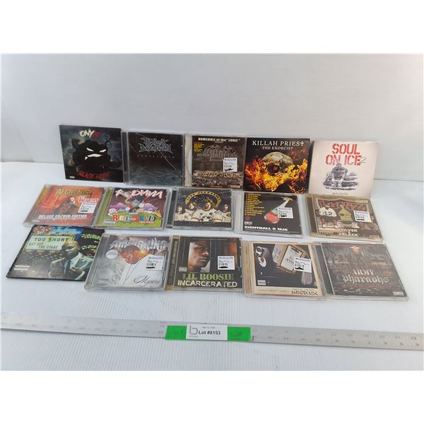 (15) Mostly Rap/ Hip Hop CDs- Led Zeppelin, Lil Boosie, Onyx, Misc.