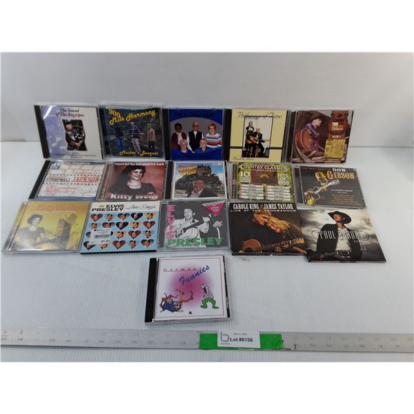 (16) Mostly Country CDs- Elvis Presley, Kitty Wells, Paul Brandt, Misc.
