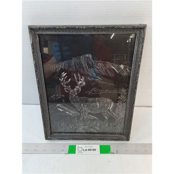 Etched Stag Wall Art 12" x 9.5"