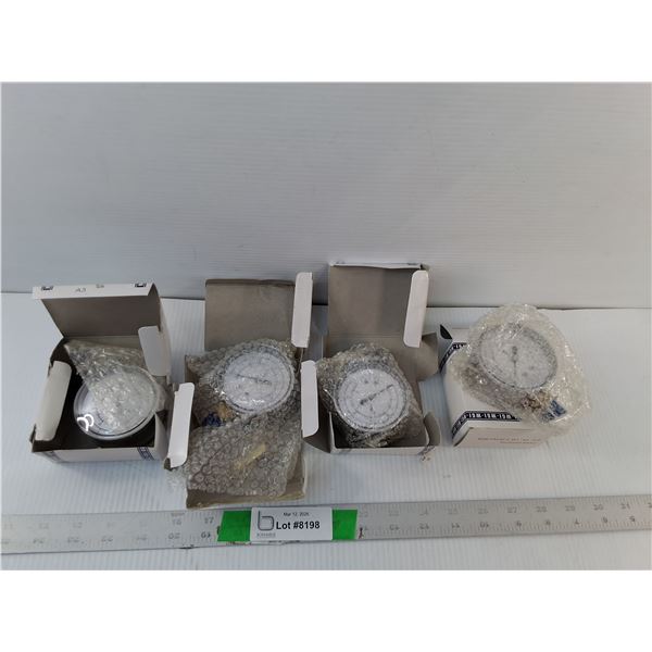 (4) NOS Pressure Gauges