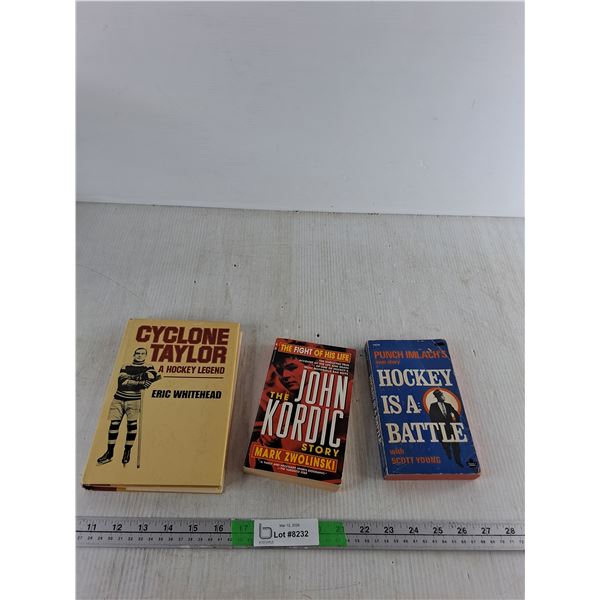 (3) Hockey Novels- Cyclone Tayor, The John Kordic, Hockey Is A  Battle