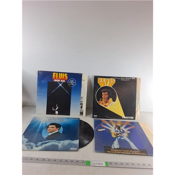 (4) Elvis Presley Records-Moody Blue, Forever, His Hand in Mine, Original Soundtrack