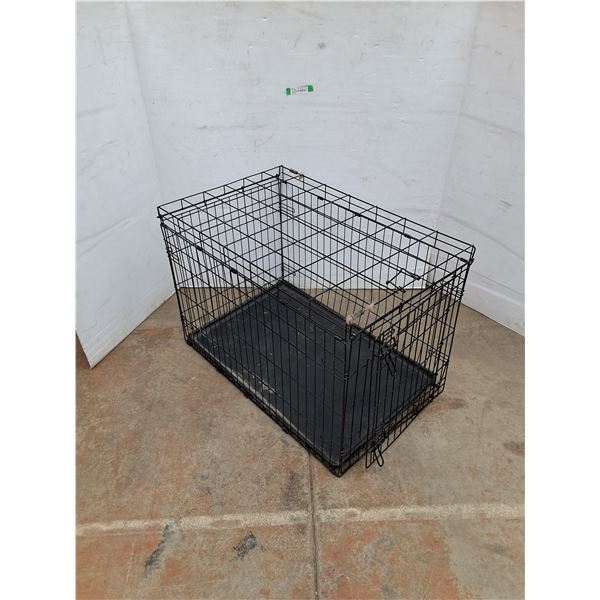 *35" x 22.5" x 25", Metal Collapsible Dog Kennel w/ Bottom Tray, Cannot Ship