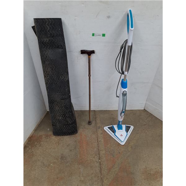 *67" x 44" Hallway Rug, Adjustable Cane, Bissell Steam Mop, All As Is -Cannot Ship