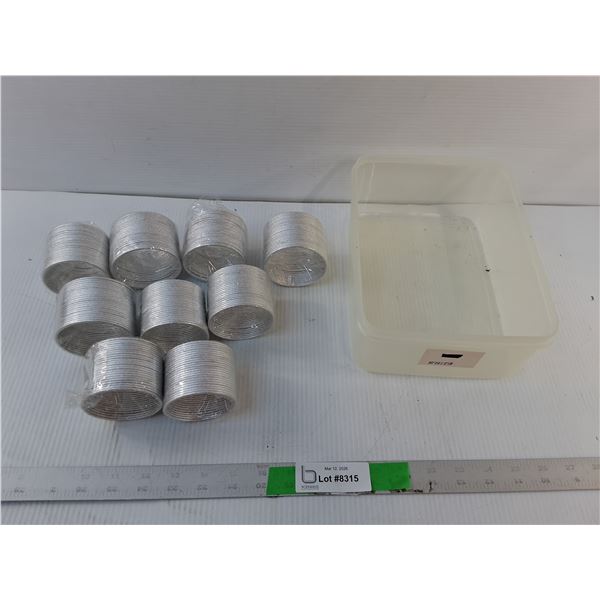 (9) Silver Toned Bangles- Sealed & Plastic Storage Case 9.5" x 7"