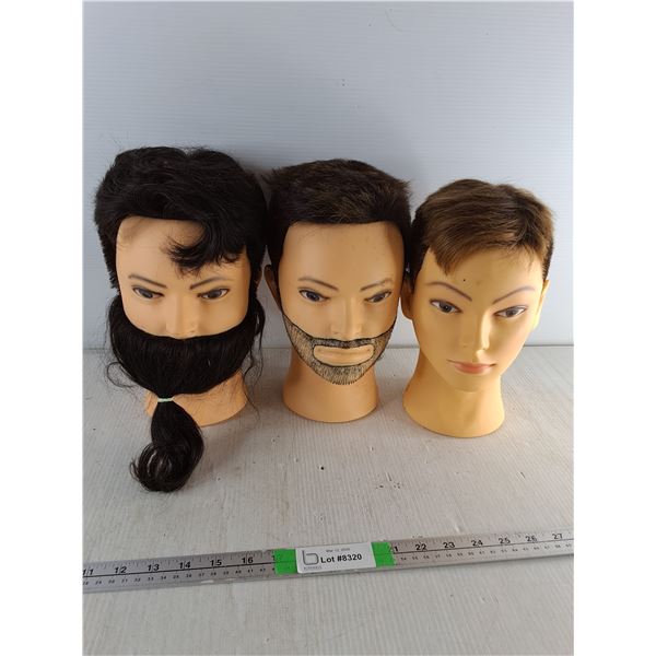 (3) Mannequin Heads - Men