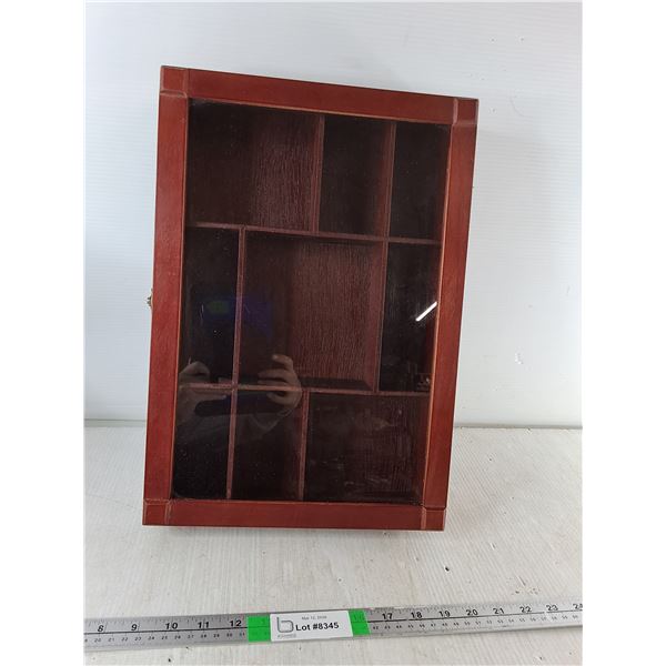 Wooden/Glass Display Case- 12" x 17" x 3"