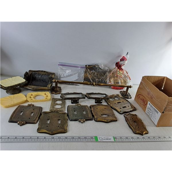Amerock Switch Plate Covers, Towel Holder,  Various Metal Light Switch Covers