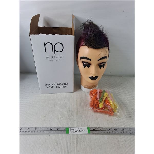 Mannequin Head & Vintage Perm Rods