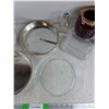 Image 4 : Metal & Glass Pie Pans, Vinegar Bottle, Ceramic Pitcher, Butter Dish, Salt & Pepper Shakers, Pot
