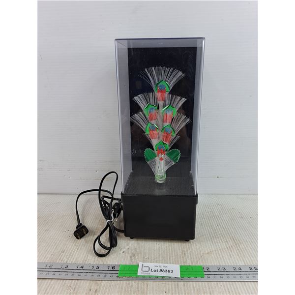 Peacock Fiber Optic Light in a Musical Display Box - Powers On, As Is