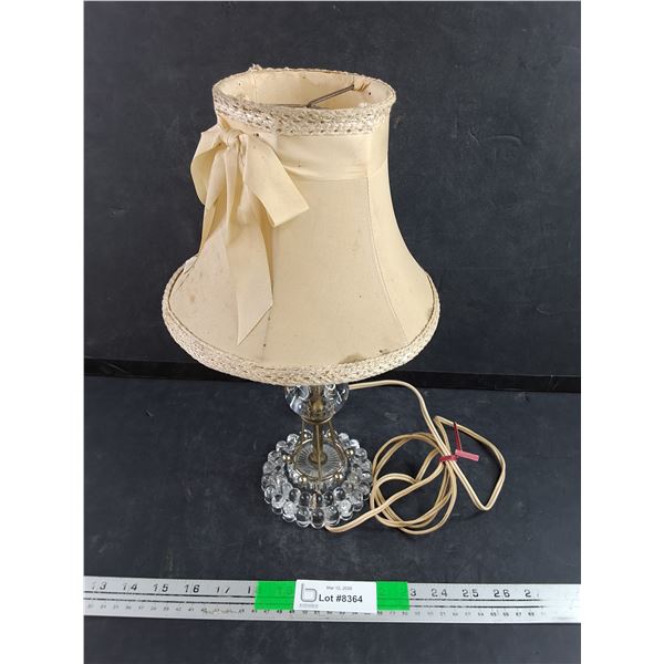 Vintage Brass & Glass Table Lamp - Powers On, As Is 14" - PICK UP ONLY