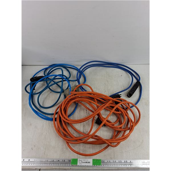 (3) Extension Cords - 4' to 8.5' Approx, As Is
