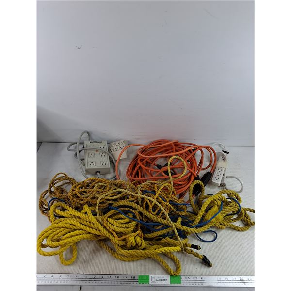 Extension Cords, Power Max Six Power Outlet, Twisted Ropes, As Is