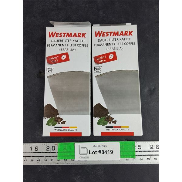 (2) Westmark Stainless Steel Coffee Filters - Size 2 NIB