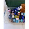 Image 4 : Assorted  - Craft Supplies (Ribbon, Etc), Bin (33 1/2" x 16" x 7")-Cannot Ship