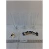 Image 1 : Assorted Glassware- Beer Glasses, Incense Holder, Tongs
