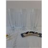 Image 3 : Assorted Glassware- Beer Glasses, Incense Holder, Tongs