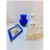 Image 4 : Assorted- Vintage Ceramic Tableware, Candle Holders,  Butter Dishes, Stain Glass,  Decor