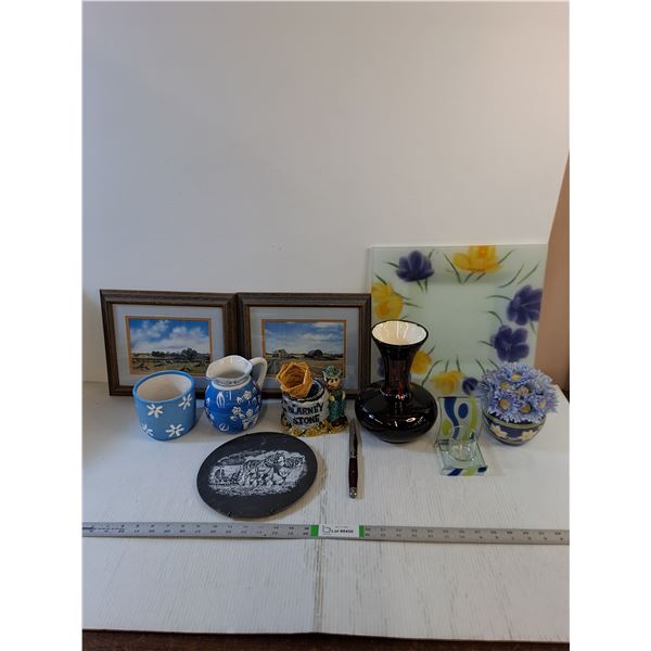 Assorted  - Pottery, Paintings, Serving Tray, Ceramic Decor,  Misc.
