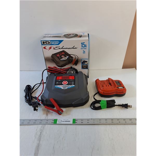 Schumacher Battery Charger / Black and Decker Charge Base - Powers On