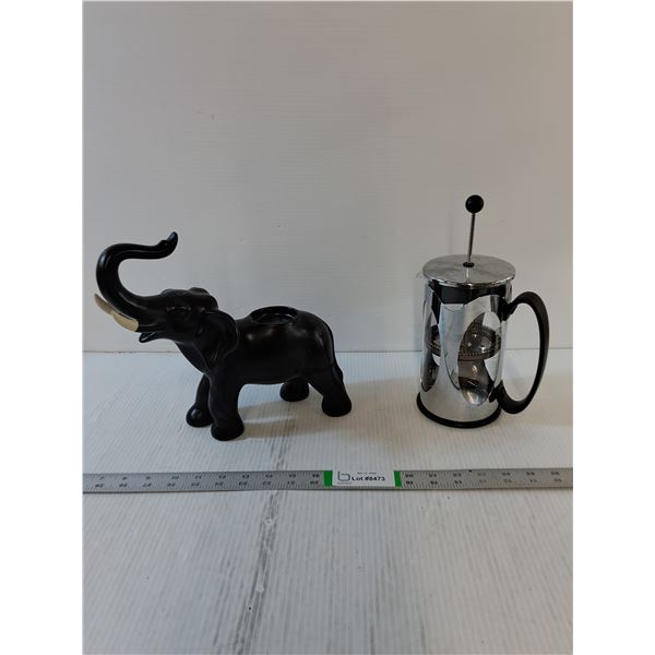 Assorted  - Decor/ Kitchen - Elephant Candle Holder,  Coffee Press