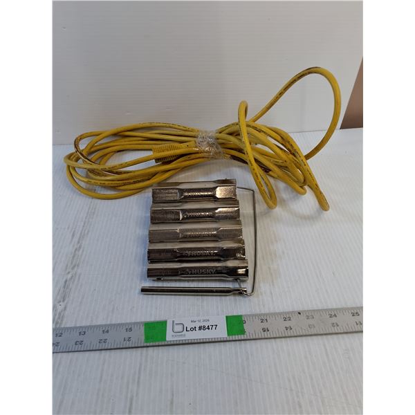 Assorted  - 24' Extension Cord,  5 Piece Shower Valve Socket Set