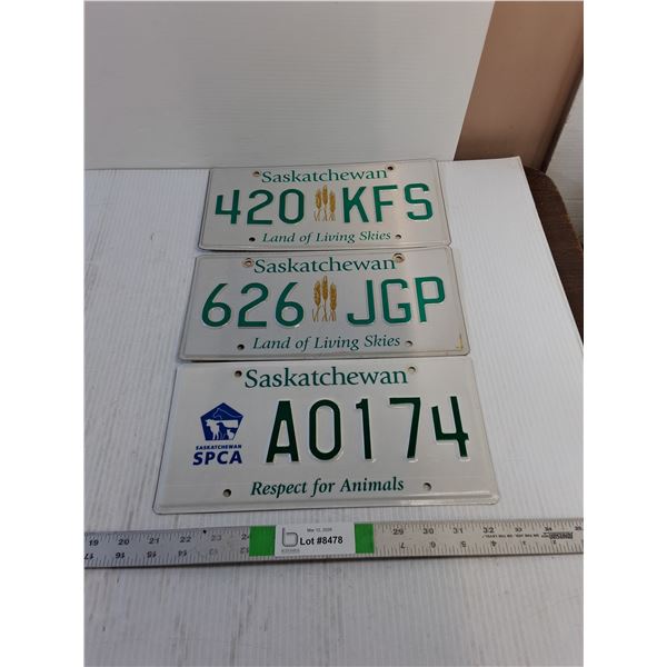 Saskatchewan License Plates (3)