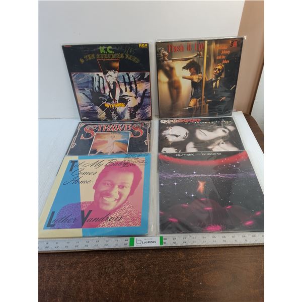 (6) Vintage Vinyl Records  - Assorted  - KC/Sunshine Band, Strawbs,  Squeeze,  Misc.