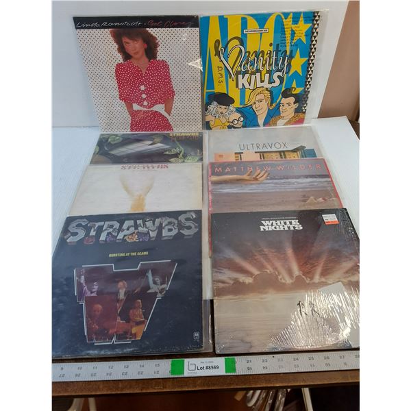 (8) Vintage Vinyl Records  - Assorted  - Linda Ronstadt,  Ultravox,  Strawbs,  Misc.