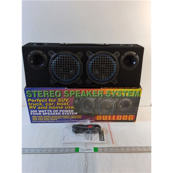 Bulldog - Car Audio - Speaker Box - 300 Watt/6.5" Speakers x 2/ 3" Tweeters x 2 - New In Box - As Is