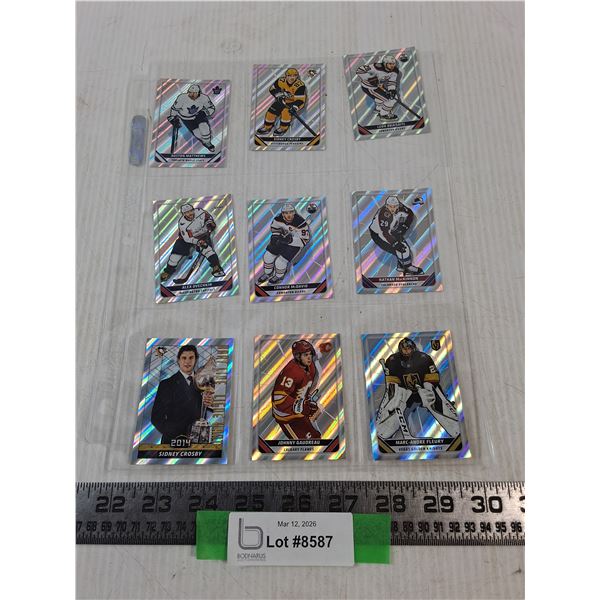 (9) Assorted Silver Foil NHL Rookies, Sidney Crosby, Leon Draisaitl, misc, Cannot Guarantee Authenti