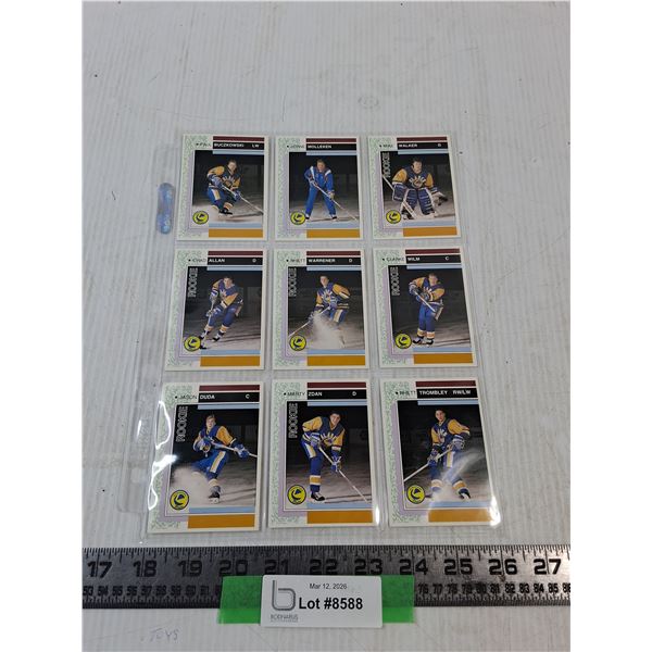 (9) Assorted Saskatoon Blades Rookies, Marty Zdan, Mike Walker, Misc, Cannot Guarantee Authenticity