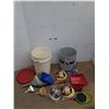 Image 1 : *(2) 5 Gallon Buckets, (4) Funnels, Yard Sprinkler. Misc. Cannot Ship