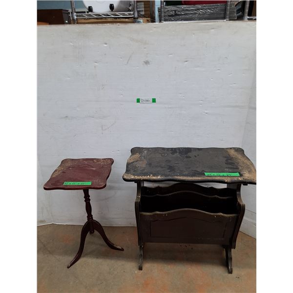 *Vintage Magazine Holder, Small Side Table. Cannot Ship