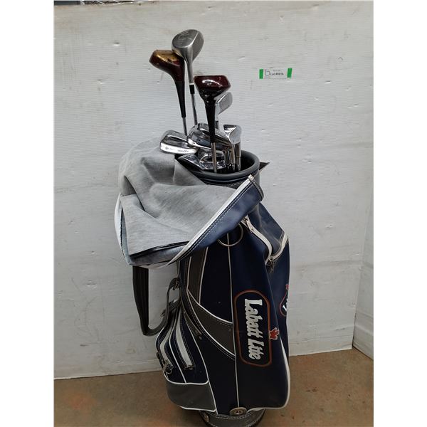 *Labatt Lite Golf Bag w/ Various Clubs. Cannot Ship
