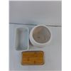 Image 2 : Ceramic Butter Dish & Planter 5", (2) Lids