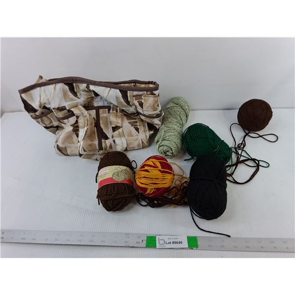 Balls of Yarn & Fabric Bag