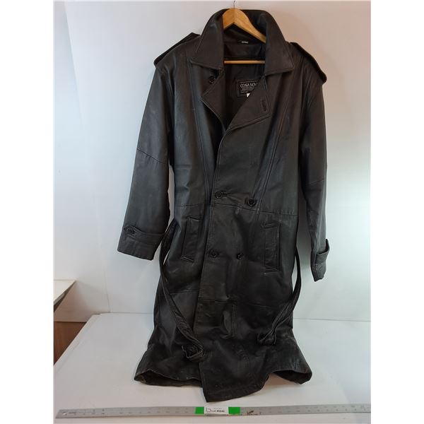 *Men's Cosa Nova Leather Trenchcoat- M