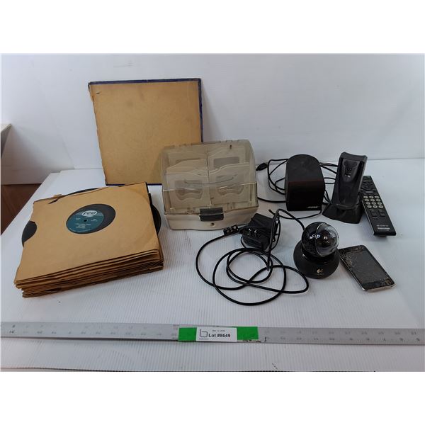 Vintage Records- Billy Vaughn, Wayne Raney, Frank Sinatra, Bose Speaker, Floppy Disc Storage Box, Mi